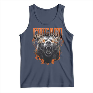 Vintage Chicago Tank Top Retro Graphic Wild Bear Streetwear Bootleg TS10 Navy Print Your Wear