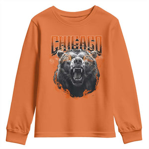 Vintage Chicago Youth Sweatshirt Retro Graphic Wild Bear Streetwear Bootleg TS10 Orange Print Your Wear