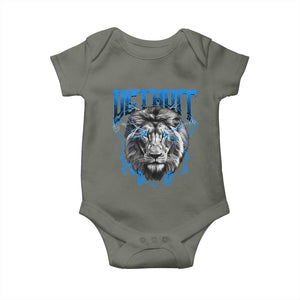 Lion Lovers Baby Onesie Detroit Fan Apparel TS10 Military Green Print Your Wear
