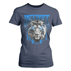 Lion Lovers T Shirt For Women Detroit Fan Apparel TS10 Navy Print Your Wear