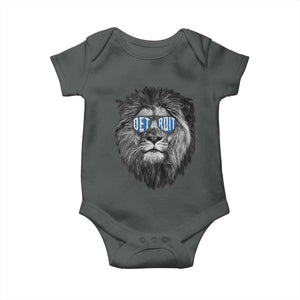 Lion Lovers Baby Onesie Wearing Glasses Retro Vintage Style Detroit Fan TS10 Dark Heather Print Your Wear