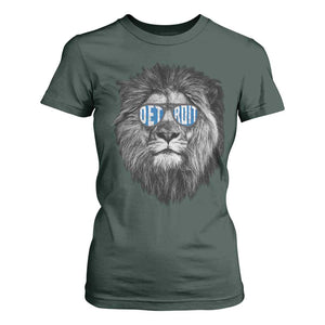 Lion Lovers T Shirt For Women Wearing Glasses Retro Vintage Style Detroit Fan TS10 Dark Forest Green Print Your Wear