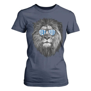 Lion Lovers T Shirt For Women Wearing Glasses Retro Vintage Style Detroit Fan TS10 Navy Print Your Wear