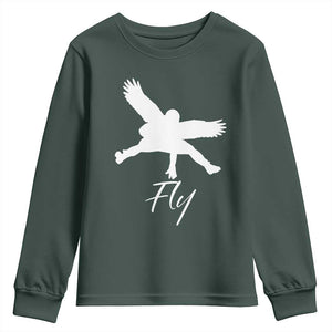 Philly Lover Youth Sweatshirt Fly Birds Spirit Vintage Football Lovers TS10 Dark Forest Green Print Your Wear