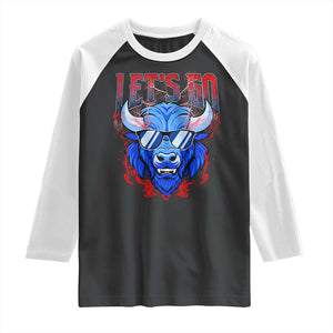 Let's Go BFB Raglan Shirt Fan Apparel WNY Pride TS10 Black White Print Your Wear