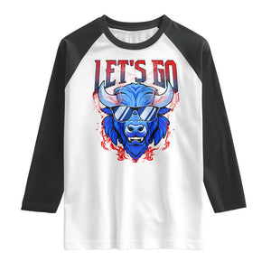 Let's Go BFB Raglan Shirt Fan Apparel WNY Pride TS10 White Black Print Your Wear