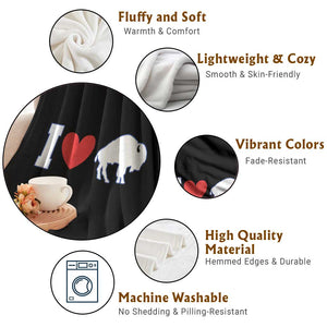 Vintage Buffalo Throw Blanket American I Love Bison TS10 Print Your Wear