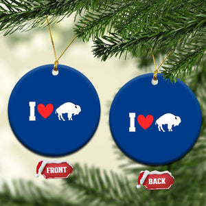 Vintage BF Ceramic Ornament American I Love Bison TS10 1pc Blue Print Your Wear