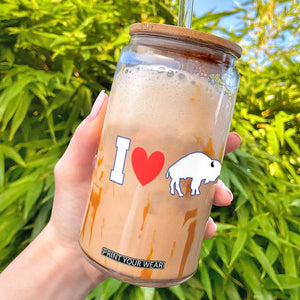 Vintage Buffalo Glass Can American I Love Bison TS10 Black Print Your Wear