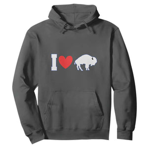 Vintage Buffalo Hoodie American I Love Bison TS10 Dark Heather Print Your Wear