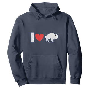Vintage Buffalo Hoodie American I Love Bison TS10 Navy Print Your Wear