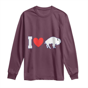 Vintage Buffalo Long Sleeve Shirt American I Love Bison TS10 Maroon Print Your Wear