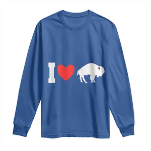 Vintage BF Long Sleeve Shirt American I Love Bison TS10 Royal Blue Print Your Wear