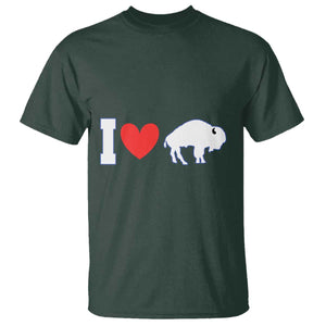 Vintage Buffalo T Shirt American I Love Bison TS10 Dark Forest Green Print Your Wear