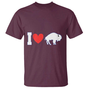 Vintage BF T Shirt American I Love Bison TS10 Maroon Print Your Wear