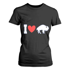 Vintage BF T Shirt For Women American I Love Bison TS10 Black Print Your Wear