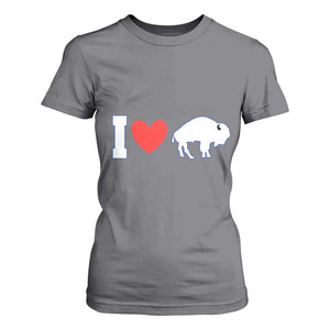 Vintage BF T Shirt For Women American I Love Bison TS10 Charcoal Print Your Wear