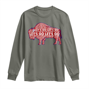 Let's Go BFB Long Sleeve Shirt WNY Pride Fan Apparel TS10 Military Green Print Your Wear