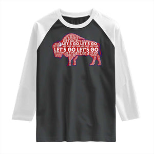 Let's Go BFB Raglan Shirt WNY Pride Fan Apparel TS10 Black White Print Your Wear