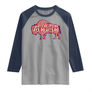 Let's Go BFB Raglan Shirt WNY Pride Fan Apparel TS10 Sport Gray Navy Print Your Wear