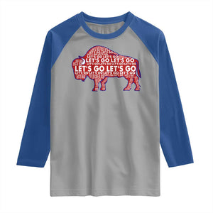 Let's Go BFB Raglan Shirt WNY Pride Fan Apparel TS10 Sport Gray Royal Print Your Wear