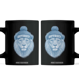 Detroit Football Coffee Mug Retro Lions Mascot Sport Fan TS10 Black Print Your Wear