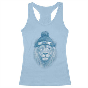 Detroit Football Racerback Tank Top Retro Lions Mascot Sport Fan TS10 Light Blue Print Your Wear