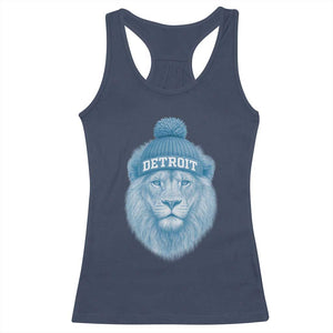 Detroit Football Racerback Tank Top Retro Lions Mascot Sport Fan TS10 Navy Print Your Wear