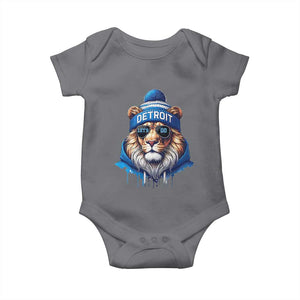 Lion Lovers Baby Onesie Wearing Glasses Sunday Detroit Fan Apparel TS10 Charcoal Print Your Wear
