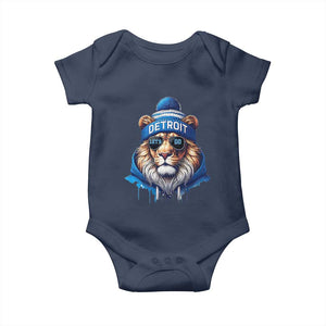 Lion Lovers Baby Onesie Wearing Glasses Sunday Detroit Fan Apparel TS10 Navy Print Your Wear