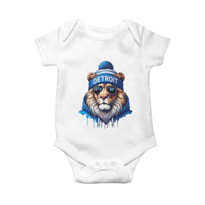Lion Lovers Baby Onesie Wearing Glasses Sunday Detroit Fan Apparel TS10 White Print Your Wear