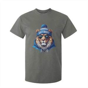 Lion Lovers T Shirt For Kid Wearing Glasses Sunday Detroit Fan Apparel TS10 Military Green Print Your Wear