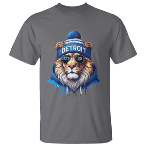 Lion Lovers T Shirt Wearing Glasses Sunday Detroit Fan Apparel TS10 Charcoal Print Your Wear