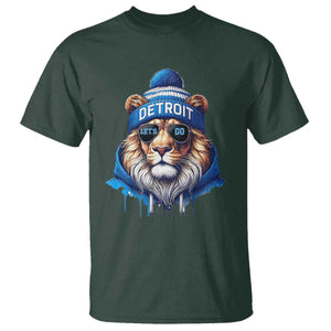Lion Lovers T Shirt Wearing Glasses Sunday Detroit Fan Apparel TS10 Dark Forest Green Print Your Wear