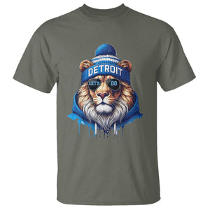 Lion Lovers T Shirt Wearing Glasses Sunday Detroit Fan Apparel TS10 Military Green Print Your Wear