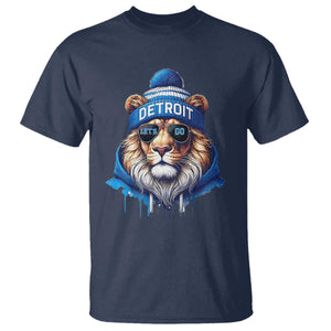 Lion Lovers T Shirt Wearing Glasses Sunday Detroit Fan Apparel TS10 Navy Print Your Wear