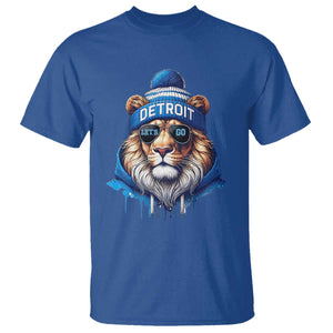 Lion Lovers T Shirt Wearing Glasses Sunday Detroit Fan Apparel TS10 Royal Blue Print Your Wear