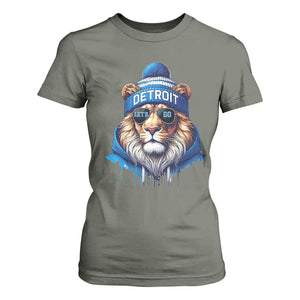 Lion Lovers T Shirt For Women Wearing Glasses Sunday Detroit Fan Apparel TS10 Military Green Print Your Wear