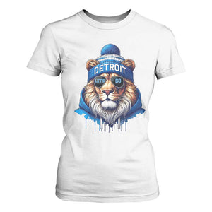 Lion Lovers T Shirt For Women Wearing Glasses Sunday Detroit Fan Apparel TS10 White Print Your Wear