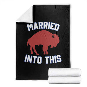Married Into This Buffalo Throw Blanket Vintage Sport Mafia Wife Wedding Gifts TS10 Black Print Your Wear