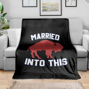 Married Into This Buffalo Throw Blanket Vintage Sport Mafia Wife Wedding Gifts TS10 Print Your Wear