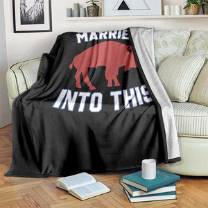 Married Into This Buffalo Throw Blanket Vintage Sport Mafia Wife Wedding Gifts TS10 Print Your Wear