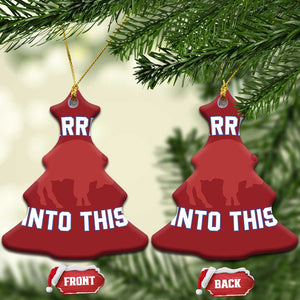 Married Into This BFB Christmas Ceramic Ornament Vintage Sport Mafia Wife Wedding Gifts TS10 Christmas Tree Red Print Your Wear