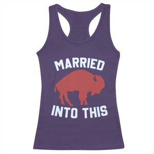 Married Into This BFB Racerback Tank Top Vintage Sport Mafia Wife Wedding Gifts TS10 Purple Print Your Wear