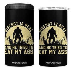 Funny Bigfoot 4 in 1 Can Cooler Tumbler Sasquatch Big Foot Eat My Ass Vintage Cryptid Meme TS10 One Size: 16 oz Black Print Your Wear