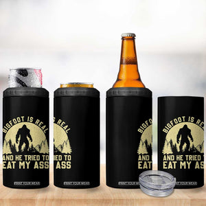 Funny Bigfoot 4 in 1 Can Cooler Tumbler Sasquatch Big Foot Eat My Ass Vintage Cryptid Meme TS10 Print Your Wear