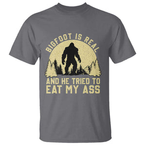 Funny Bigfoot T Shirt Sasquatch Big Foot Eat My Ass Vintage Cryptid Meme TS10 Charcoal Print Your Wear