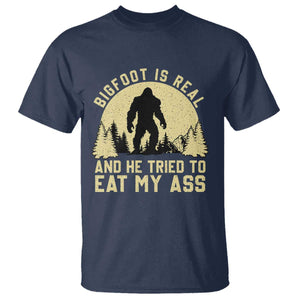 Funny Bigfoot T Shirt Sasquatch Big Foot Eat My Ass Vintage Cryptid Meme TS10 Navy Print Your Wear