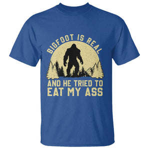 Funny Bigfoot T Shirt Sasquatch Big Foot Eat My Ass Vintage Cryptid Meme TS10 Royal Blue Print Your Wear