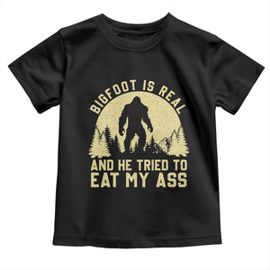 Funny Bigfoot Toddler T Shirt Sasquatch Big Foot Eat My Ass Vintage Cryptid Meme TS10 Black Print Your Wear